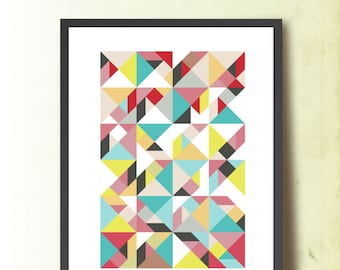 Geometric print, Scandinavian design inspired. Affiche Scandinave. Geometric Art. Wall Art. Decor for home office. Geometrisches plakat