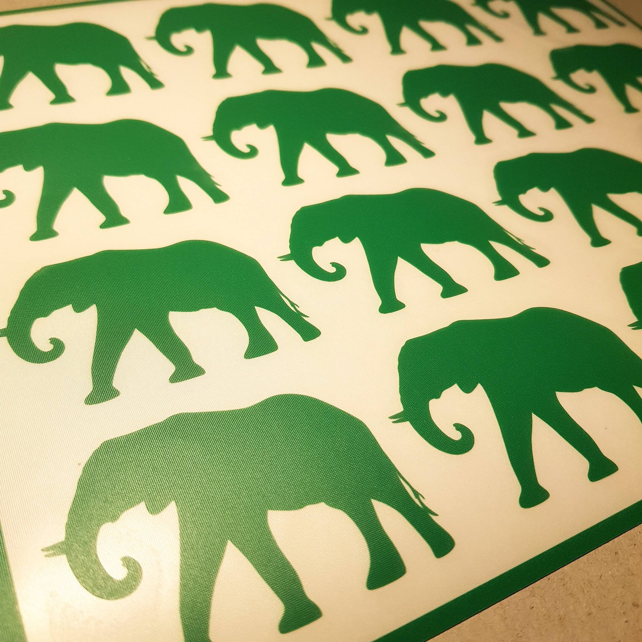 Small Elephant Vinyl Decals. Elephant Wall Decals. 16 Green Etsy UK