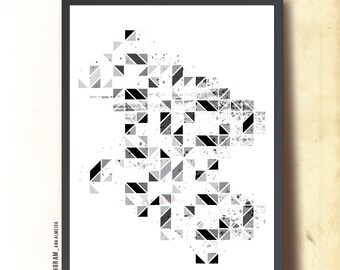 Black and white wall art. Geometric art. Geometric print. Black and white art print. Affiche Scandinave. Black white print