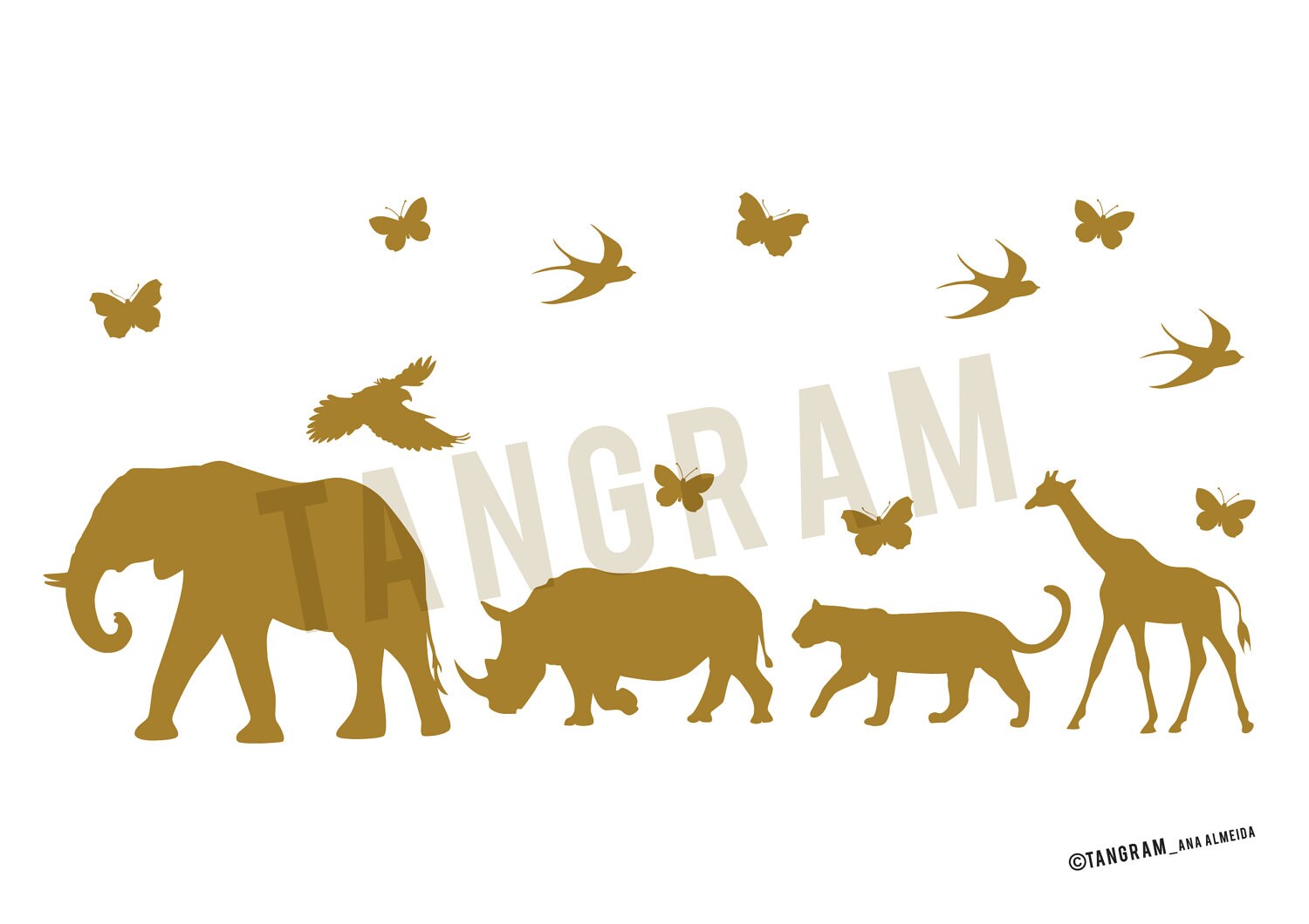 Safari Wall Decal. Animals Vinyl Stickers. Safari Nursery Decor. Safari