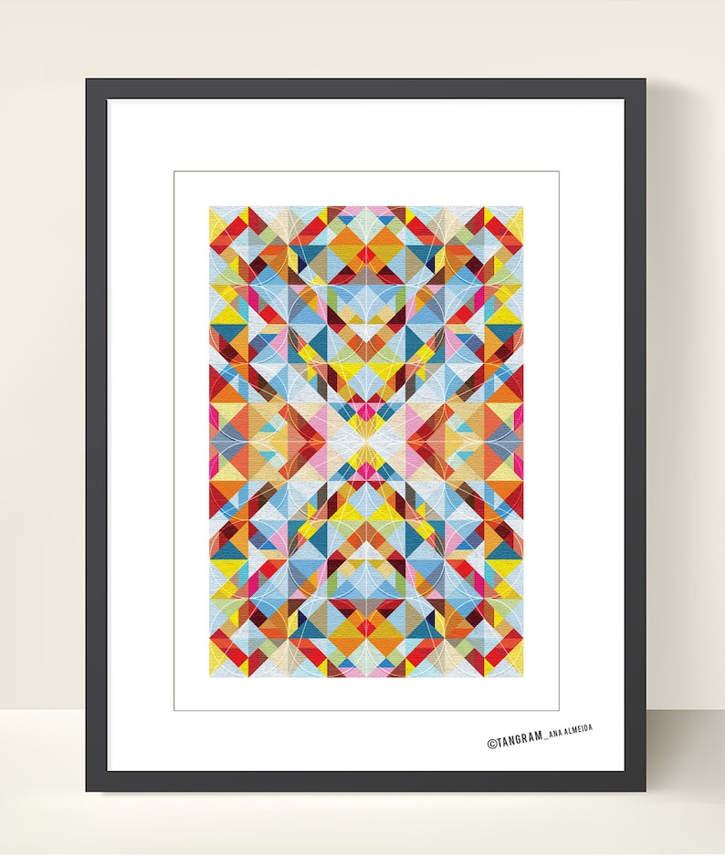 Tangram Geometric Art. Geometric Poster, Abstract Wall Decor. Geometric Art Print, Modern Pattern Tangram, Perspective image 1