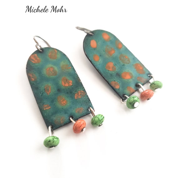 Fiesta Vitreous Enamel Earrings with Sterling Silver Ear Wires