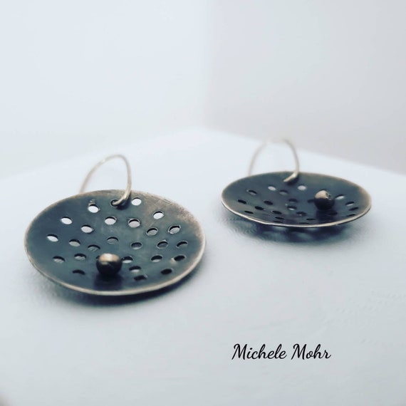 Orbit Sterling Silver Disc Earrings