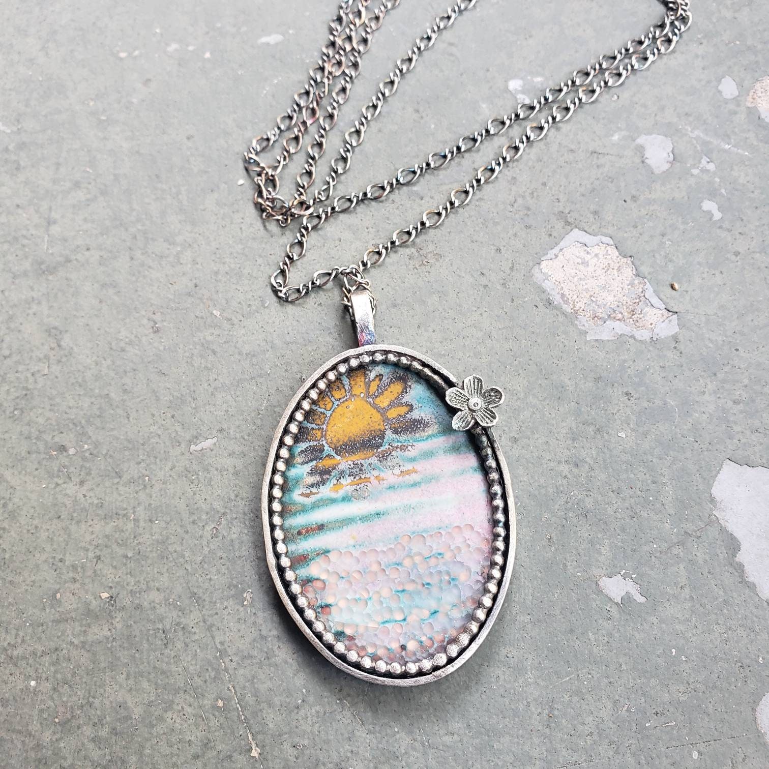 Tranquility-sunrise at the Beach Vitreous Enamel and - Etsy