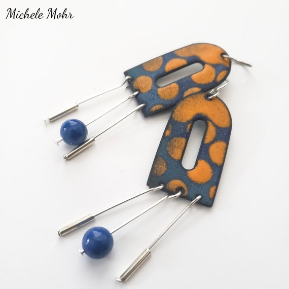 Where's the Party Vitreous Enamel Earrings with Sterling Silver Ear Wires
