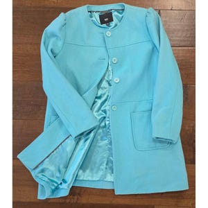 60s Wool Collarless Coat - Etsy
