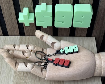 Portachiavi Money GTA +99 e -99 | Accessorio Cash Gamer Stampa 3D | Regalo Nerd per Fan Grand Theft Auto e Gaming Fluorescienti