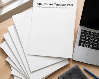 ATS-optimiertes Lebenslauf-Vorlagenpaket | 3 ATS-freundliche Lebenslaufvorlagen, passendes Anschreiben, Referenzseite & Schritt-für-Schritt-Anleitung für ATS | PDF