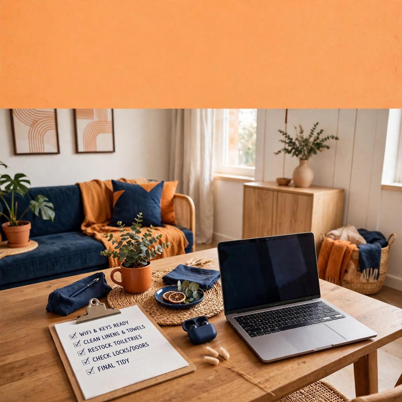 Utskrivbar checklista för Airbnb-startup, checklista för lansering av korttidsuthyrning, installationsguide för STR-värdar, affärsplanerare för semesterbostäder i PDF-format bild 1