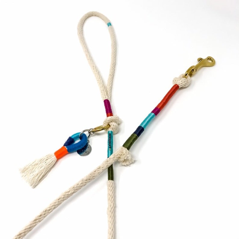 4 ft Rope Leash Cotton Rope Leash Boho Dog Leash Tassel Etsy
