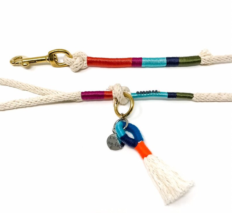 4 ft Rope Leash Cotton Rope Leash Boho Dog Leash Tassel Etsy