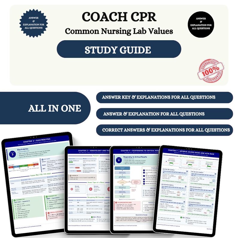 Common Nursing Lab Values Study Guide, Nursing Reference Chart, Medical ...
