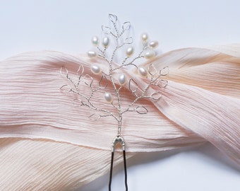 Flora Hair Pins, Bridal Hair Pins, Bridal Hairpiece, Bridal Headpiece, Floral Hairpiece, Pearl Hair Pin, Silver, Gold, Rose Gold