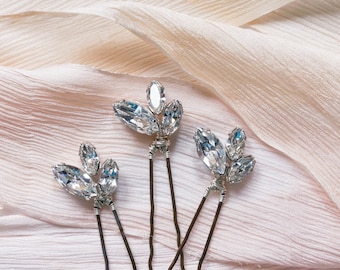 Elsie Hair Pin, bridal hair pin, bridal headpiece, crystal hair pin, vintage hair pin, bridesmaid hair pin, silver/gold/rose gold hair pin
