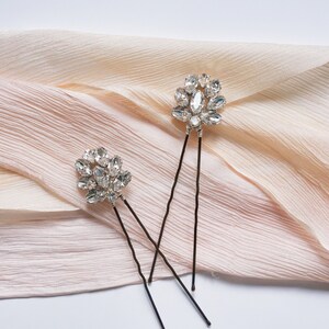 Edith Duo Hair Pin Set Crystal Hair Pin, Bridal Hair Pin, Bridal Headpiece, Vintage Hair Pin, Bridesmaid Hair Pin image 7