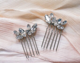 Elsie Duo Hair Comb, bridal hair comb, bridal headpiece, crystal hair comb, vintage hair comb, silver/gold/rose gold hair comb