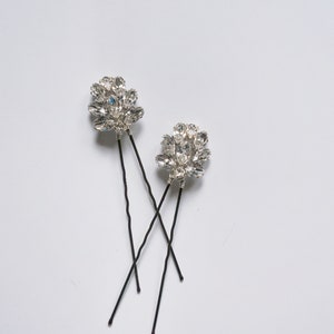 Edith Duo Hair Pin Set Crystal Hair Pin, Bridal Hair Pin, Bridal Headpiece, Vintage Hair Pin, Bridesmaid Hair Pin image 4