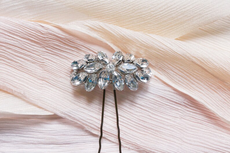 Edith Hair Pin, Hair Accessories, Headpiece, Wedding Accessories, Crystal Hair Pin, Vintage Hair Pin, Bride, Bridesmaid, Wedding Guest image 3