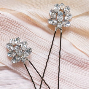 Edith Duo Hair Pin Set Crystal Hair Pin, Bridal Hair Pin, Bridal Headpiece, Vintage Hair Pin, Bridesmaid Hair Pin image 3