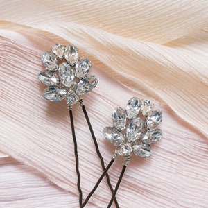 Edith Duo Hair Pin Set Crystal Hair Pin, Bridal Hair Pin, Bridal Headpiece, Vintage Hair Pin, Bridesmaid Hair Pin image 1