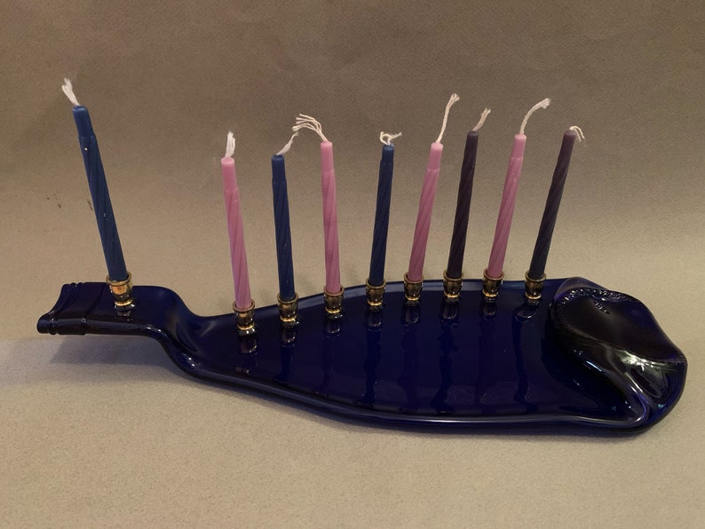 Chanukah menorah made from recycled bottle Etsy