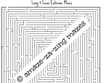 amaze-za-zing mazes - Long/Lean Maze - Extreme Maze for Adults & Kids