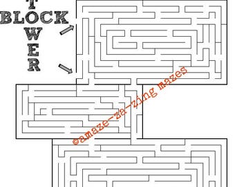 Extreme Maze for Adults & Kids - Block Tower Maze - Super Hard but Fun - Digital Download - Maze Game