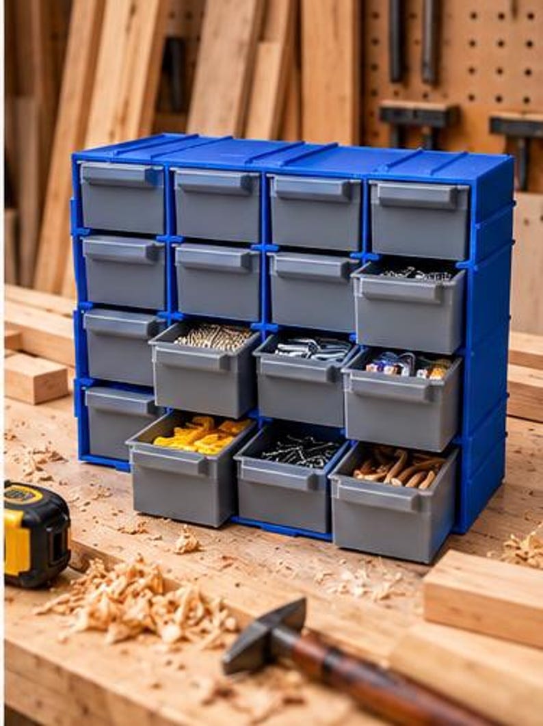 3D Printed Stackable Tool Organizer With 16 Drawers, Small Parts ...