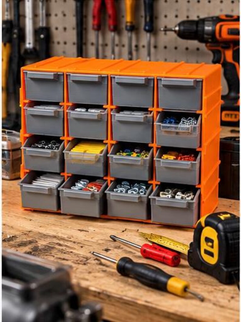 3D Printed Stackable Tool Organizer With 16 Drawers, Small Parts ...