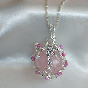 Heavenly Angel Rose Quartz Pendant