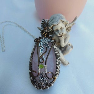 Sophia Archangel of Love Rose Quartz Gemstone Pendant