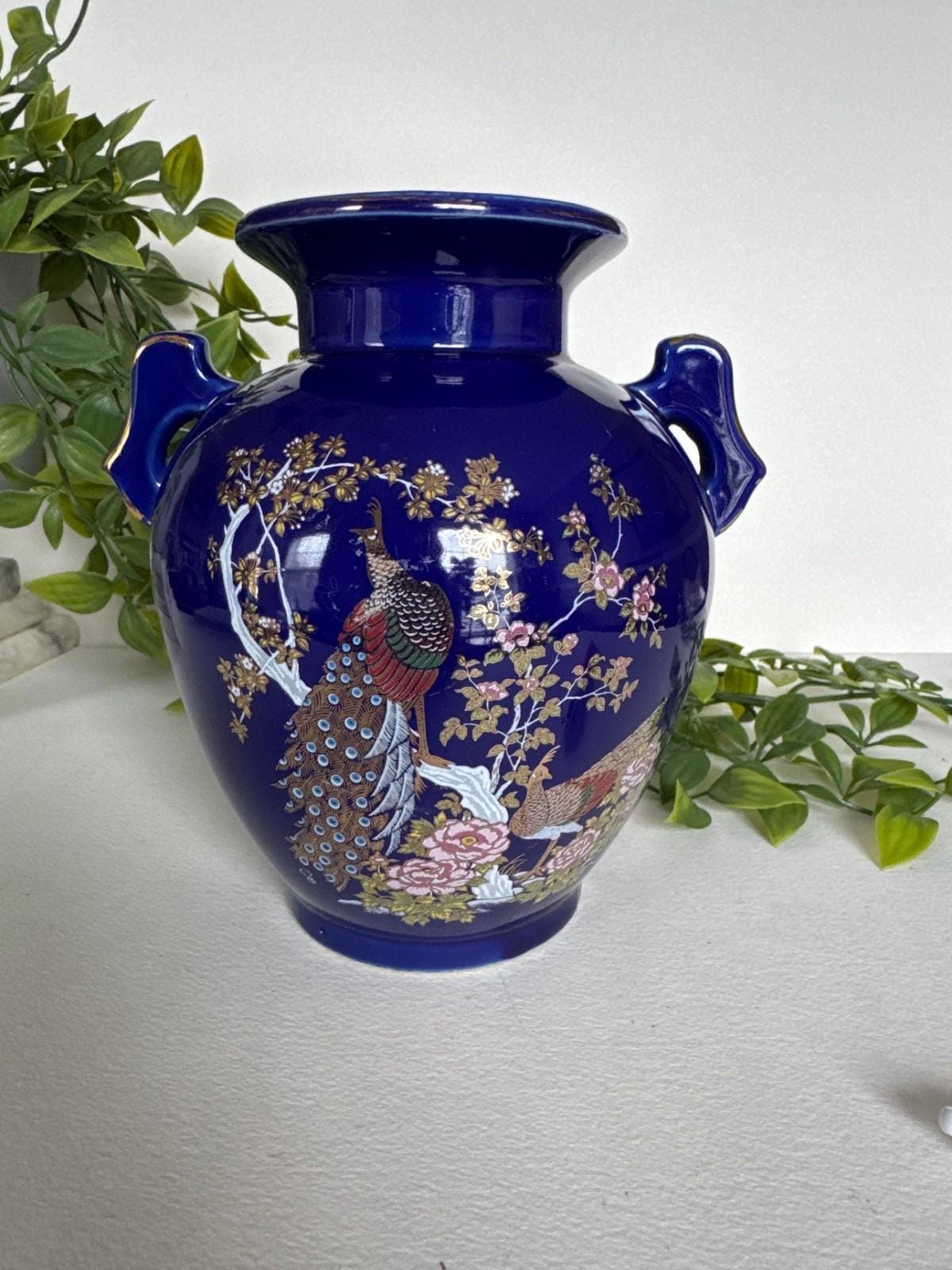 Japanese Blue Porcelain Vase - Etsy
