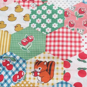 Patchwork Faux Quilt Vintage Style Kids Cotton Fabric - Nursery, Dress 100% lightweight by the Yard