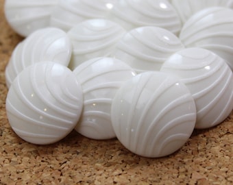 Geometric White Crafting Buttons: 3/4 inch Shank Back, Lot of 20
