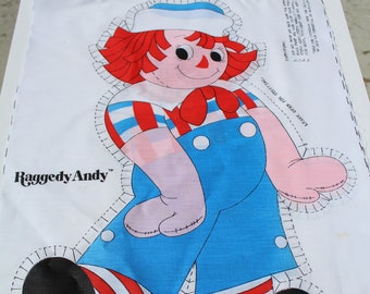 Vintage Raggedy Andy Cut & Sew Craft Fabric: DIY Boy Doll Pillow - Springs Mill
