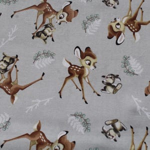 Disney Bambi & Thumper Baby Deer Cotton Fabric by the Half Yard for Quilting, Sewing Kids
