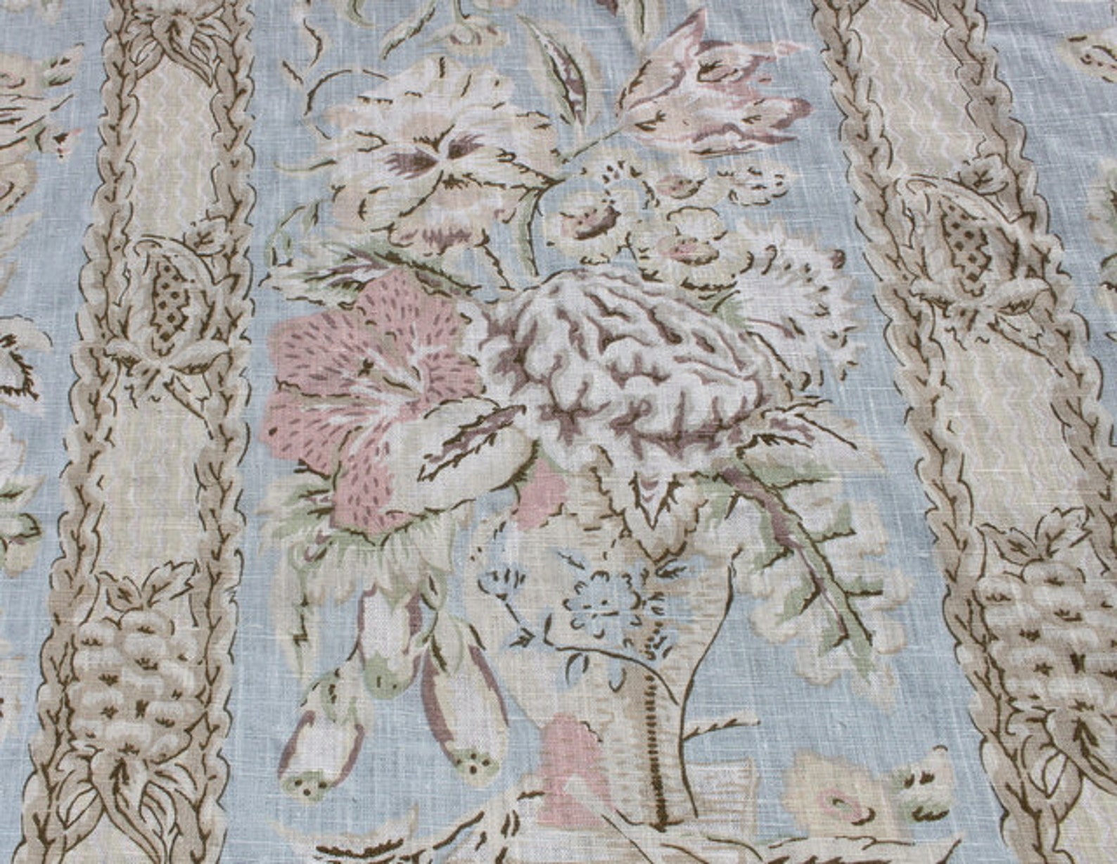 Vintage Laura Ashley Curtain Fabric Shabby Shic Pastel Etsy