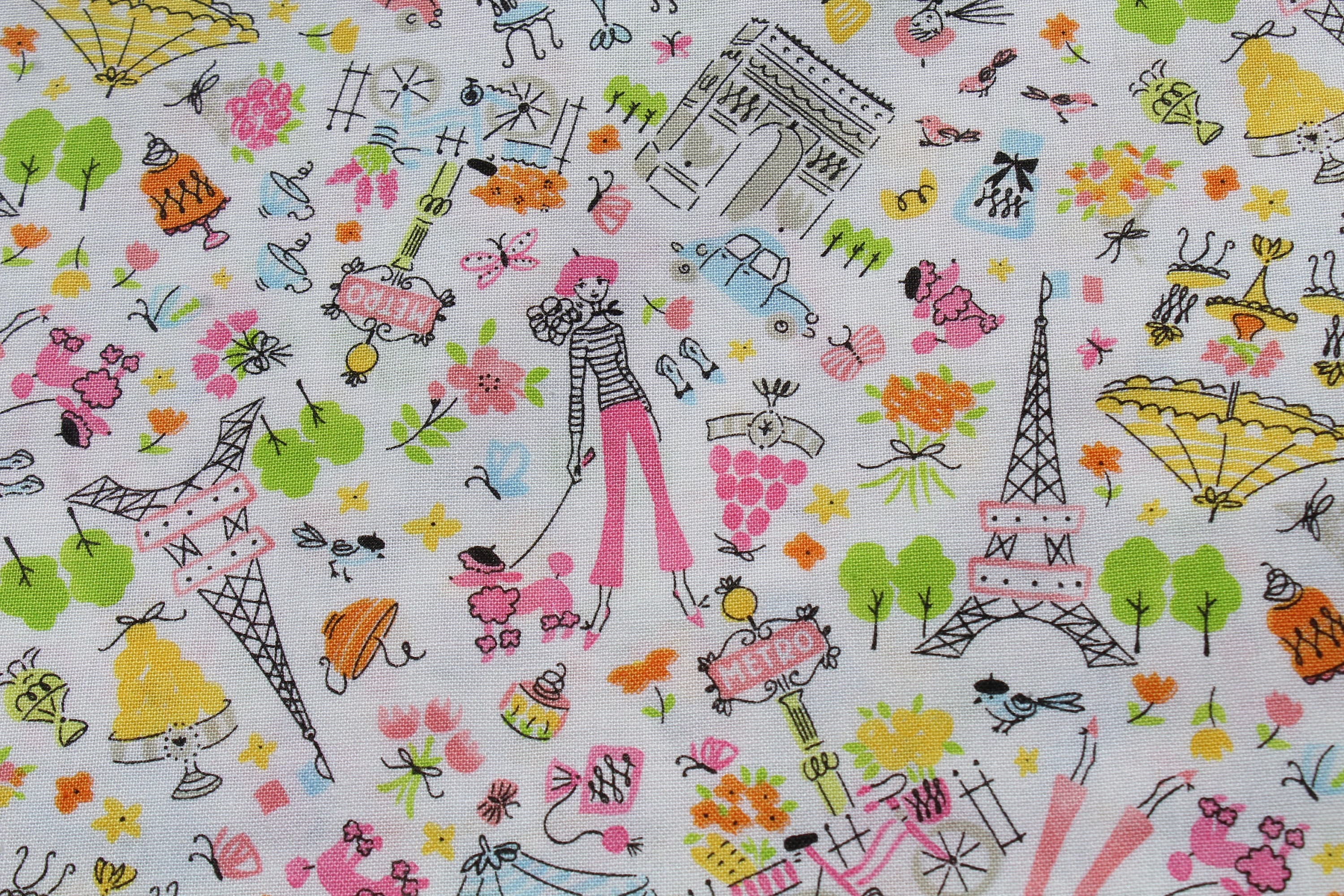 まる ページ　Eaphi PARISIENNE PULL OVER Eiffel Tower French Poodle Fabric: Paris Chic Cotton by Freespirit