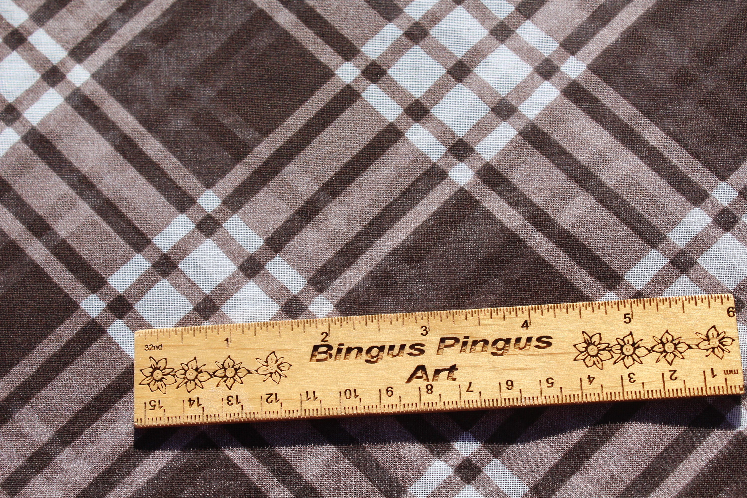 Semi Sheer Cotton Gauze Fabric by the Yard Brown White Plaid Etsy