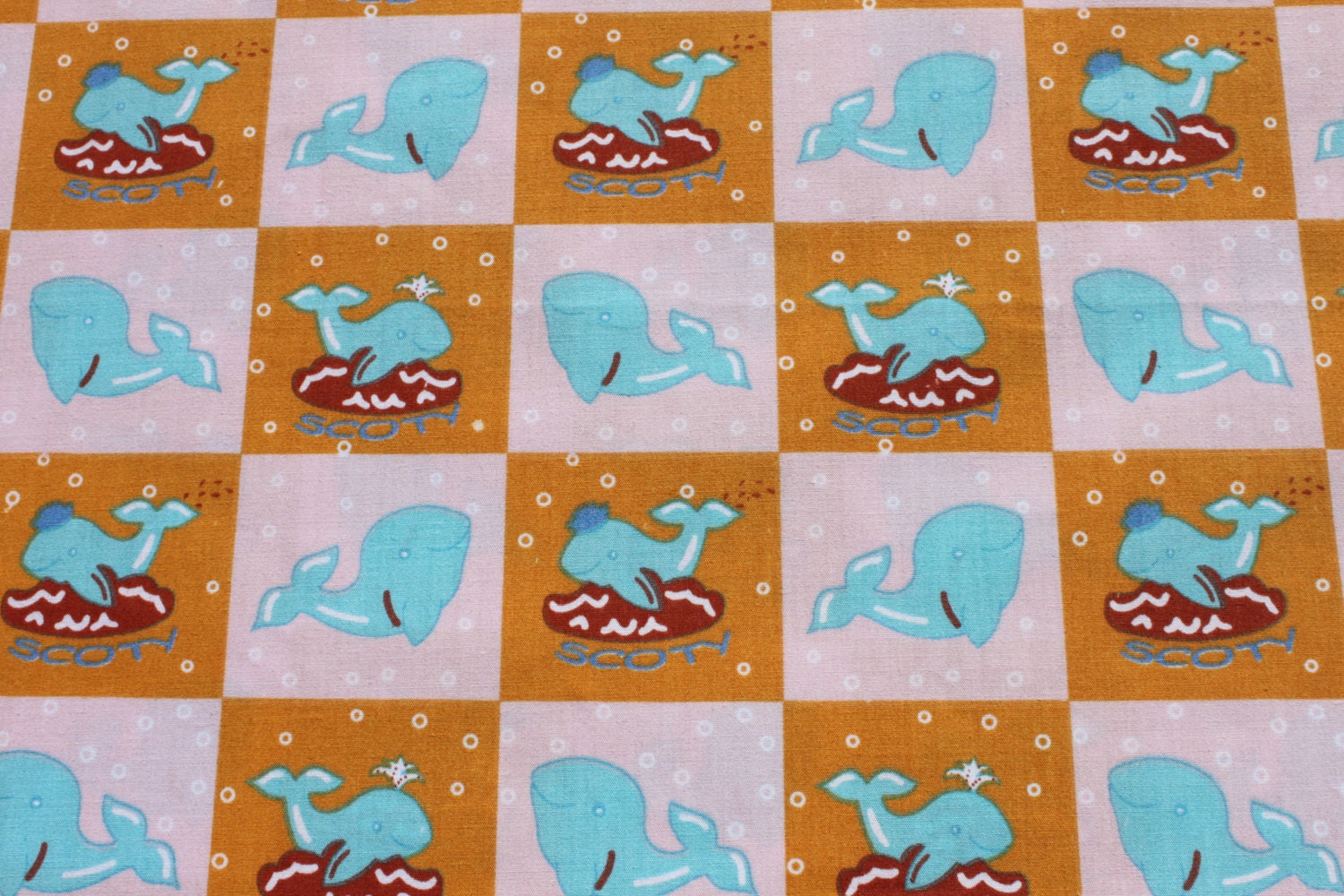 Blue Dolphin Cotton Fabric by the Yard Cute Kids Juvenile Etsy