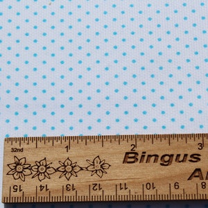 Turquoise Blue Polka Dot Cotton Fabric: Lightweight Soft Material