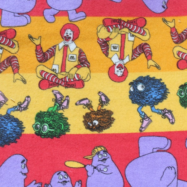 McDonald’s Vintage Fabric - Ronald Grimace Fry Kids - Cotton Flannel 2006 - Fast Food