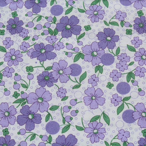 All a Flutter Flowerhouse 1930s Reproduction Collection by Robert Kaufman, Lavender Purple Small Floral Print 100% Cotton Fabric by the Yard