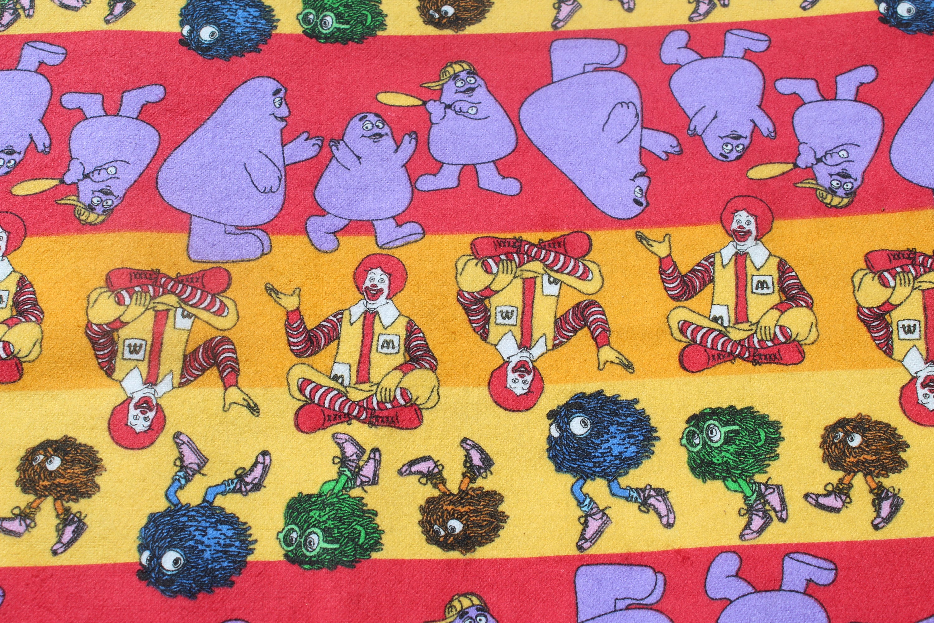 Mcdonald's Vintage Fabric - Ronald Grimace Fry Kids - Cotton