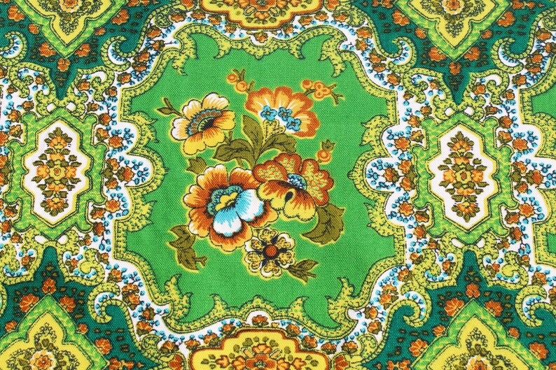 Lime Green Orange Home Decor Fabric by the Yard Floral Etsy