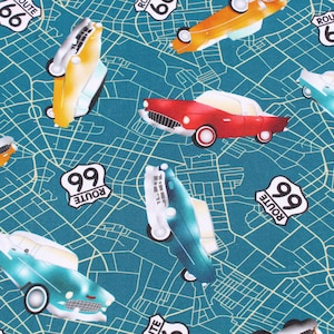 Route 66 Vintage Car Cotton Fabric | Urban Essence #3755 | Cruisin the Road by Blank Quilting