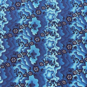 Blue Floral Cotton Fabric: Buckleberry Chintz Quilting Material