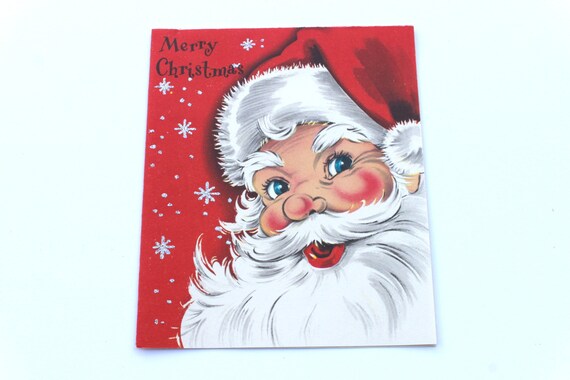 vtg 50/'s santa claus christmas charm glitter earrings