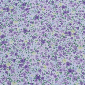 Lilac Cottage Charm Antique Floral Print 100% Cotton Fabric by the Yard ...