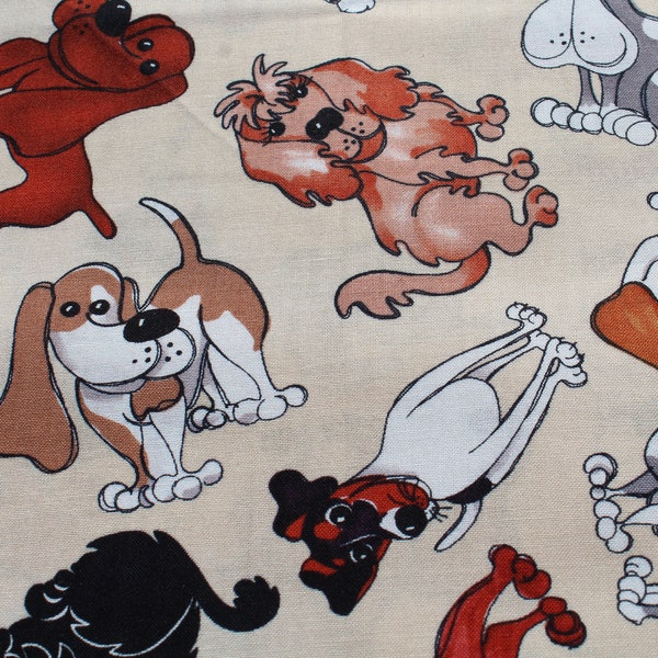 Loralie Harris Tossed Doggies Cotton Fabric, Loralee Harris